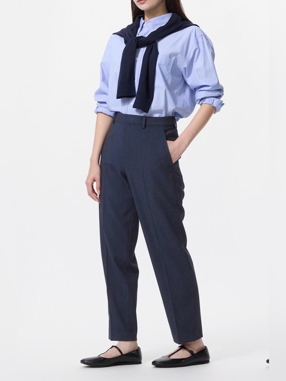 Uniqlo Smart Ankle Pants | Pinstripe (NWT)